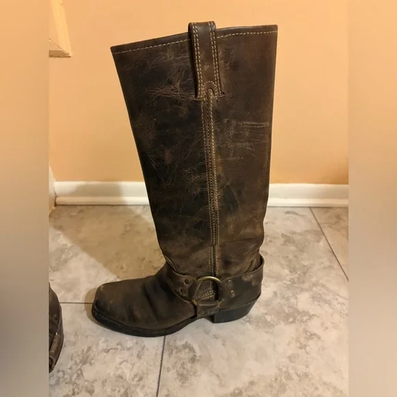 Frye Harness 15R Leather Boots in Chocolate - Picture 9 of 13